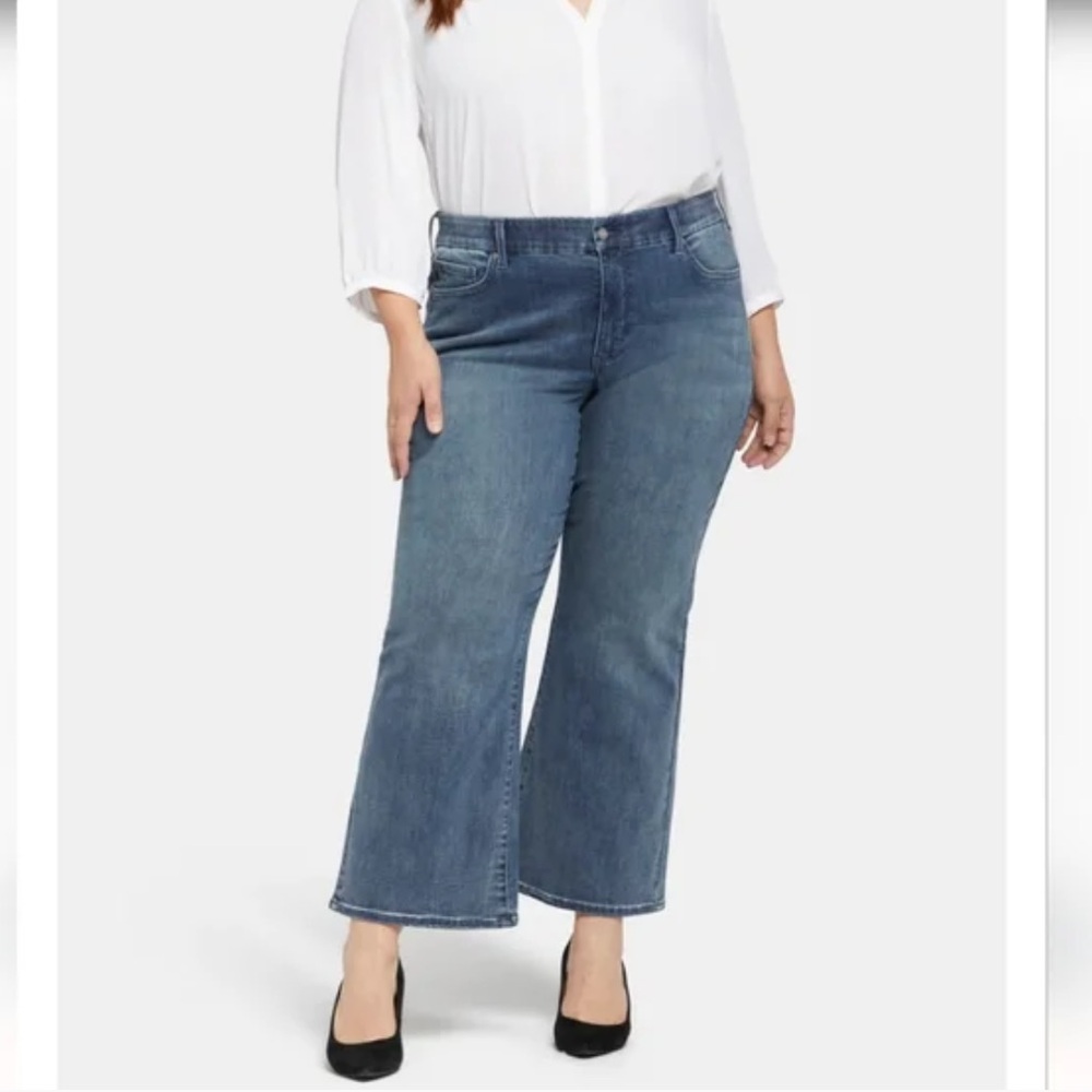 NYDJ Jeans Relaxed Flare Plus Size 3X High Waist Crop Playlist Match Stretch